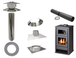 Aanbieding tuin houtkachel Luuk inclusief rookgasafvoer set