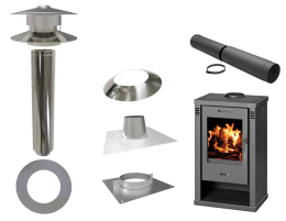 Aanbieding tuin houtkachel Maeson inclusief rookgasafvoer set