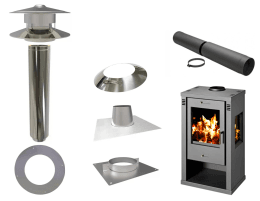 Aanbieding tuin houtkachel Vinz inclusief rookgasafvoer set